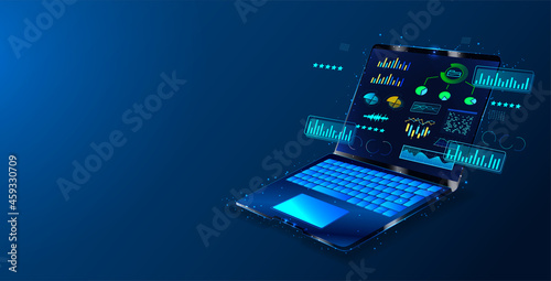 Data analysis concept. People analyzing growth charts. Business data analysis. Increase sales and skills. People analytics. Monitoring investment. Finance report graph. Charts and diagrams. Vector