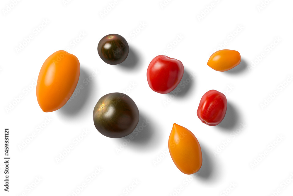 red and yellow food on top angle beautiful White and grey background red and yellow food on top angle beautiful White and grey background