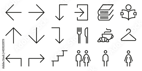 Navigation icons set.Outline icons collection.Vector illustration. photo