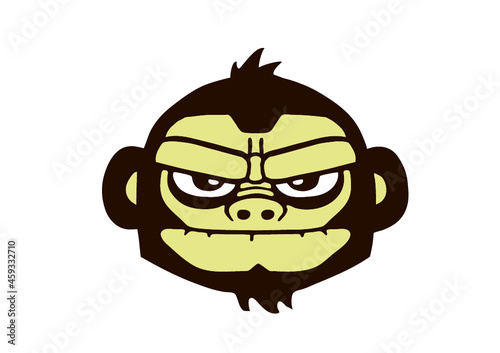 tete de singe gorille cartoon