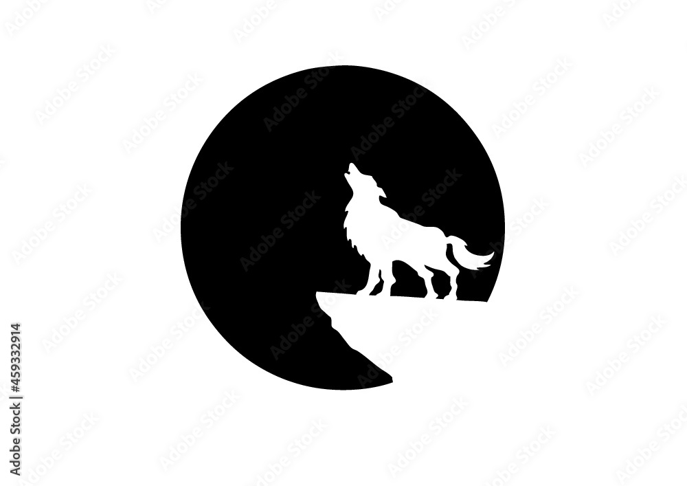 loup hurlant à la lune