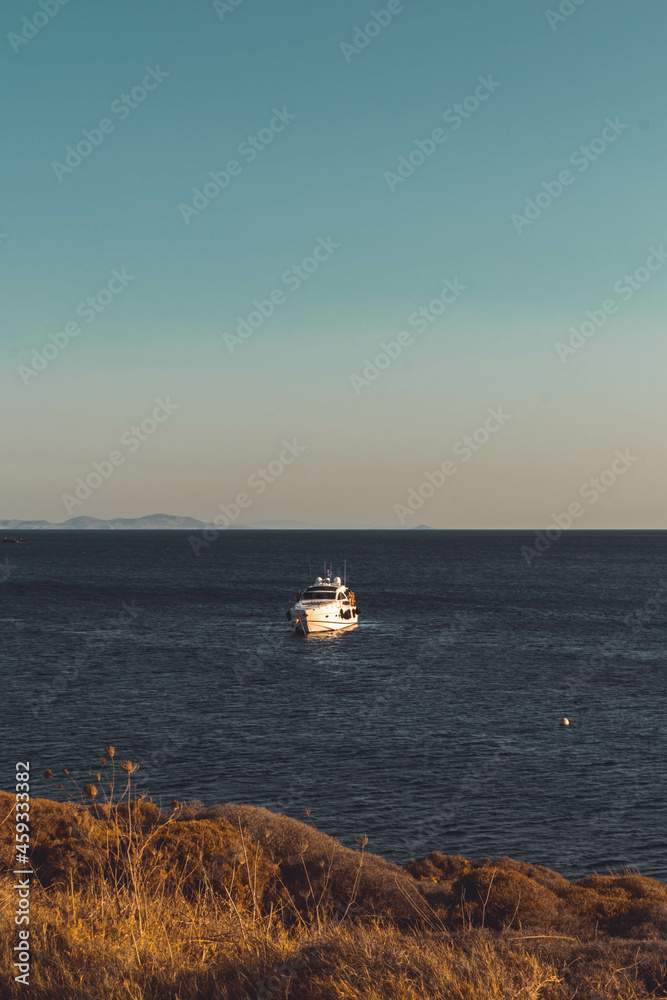 Boat in the Water in Mykonos Greece