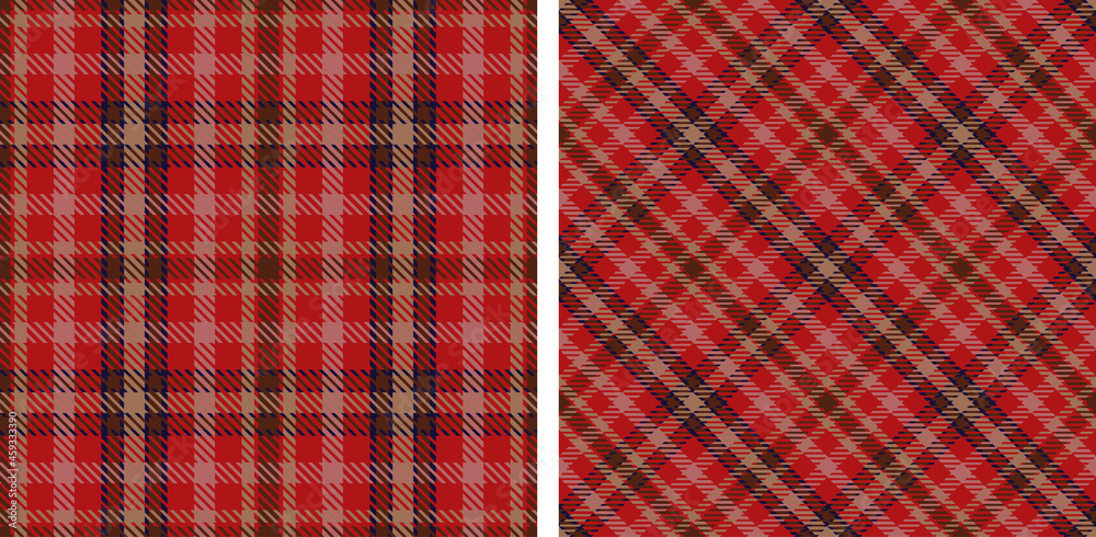Seamless plaid pattern background set. Seamless plaid pattern background set.