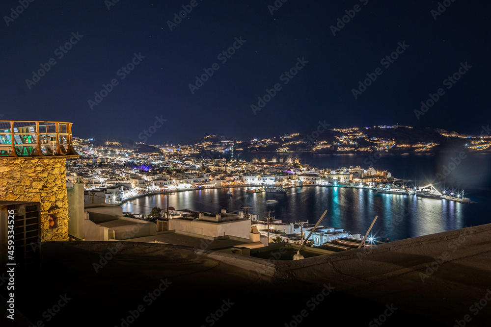 Nighttime View of the Mykonos Main Town