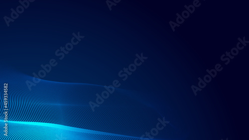 Abstract dot white blue wave gradient texture technology background.