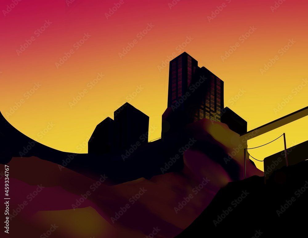 Obraz premium castle in the sunset