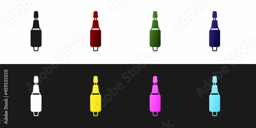 Set Milling cutter for manicure icon isolated on black and white background. Apparatus for manicure. Manicure tools. Vector