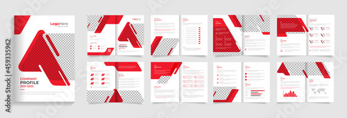 Company profile brochure template design, multipage premium vector