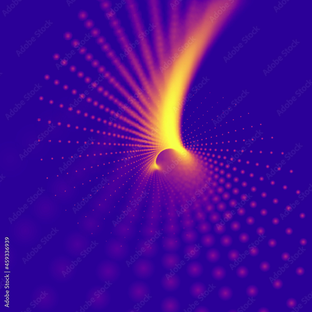 Abstract particle background made of particles with depth of field. Technology vector illustration. Abstract particle background made of particles with depth of field. Technology vector illustration.