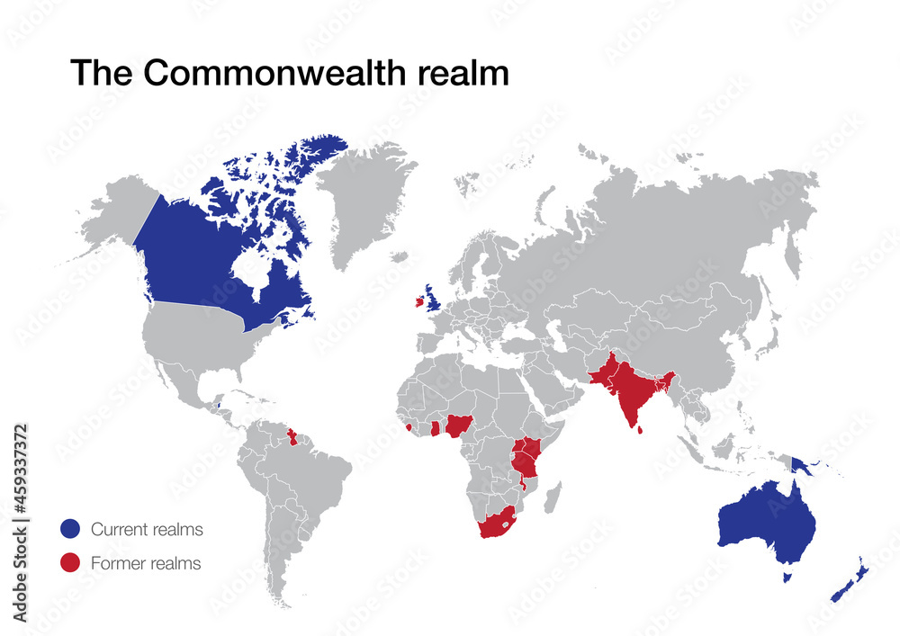 Fototapeta World map of current and former Commonwealth realms