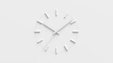 Abstract clock deal over white wall, realistic 3d