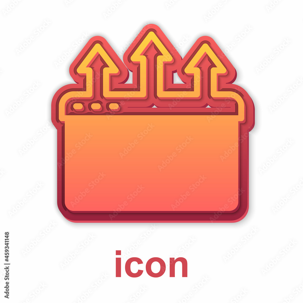 Gold Browser window icon isolated on white background. Vector Gold Browser window icon isolated on white background. Vector