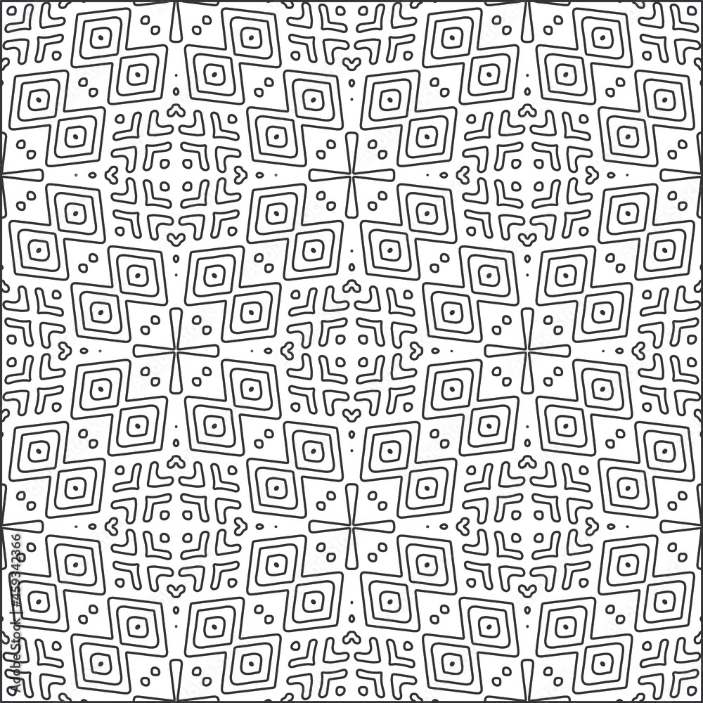 Vector pattern with symmetrical elements . Repeating geometric tiles from striped elements. black patterns. Vector pattern with symmetrical elements . Repeating geometric tiles from striped elements. black patterns.