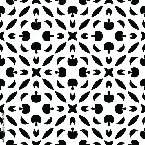  Seamless vector pattern in geometric ornamental style. Black ornament.