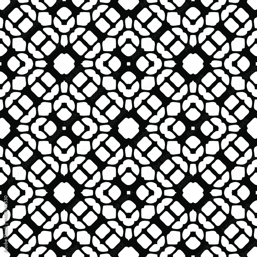 Naklejka premium Seamless vector pattern in geometric ornamental style. Black ornament.