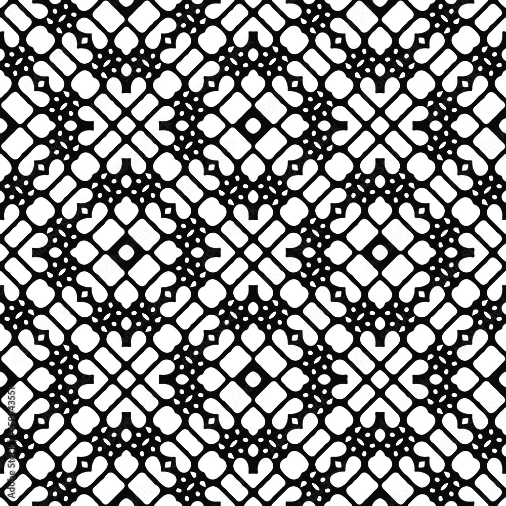 Naklejka premium Seamless vector pattern in geometric ornamental style. Black ornament.