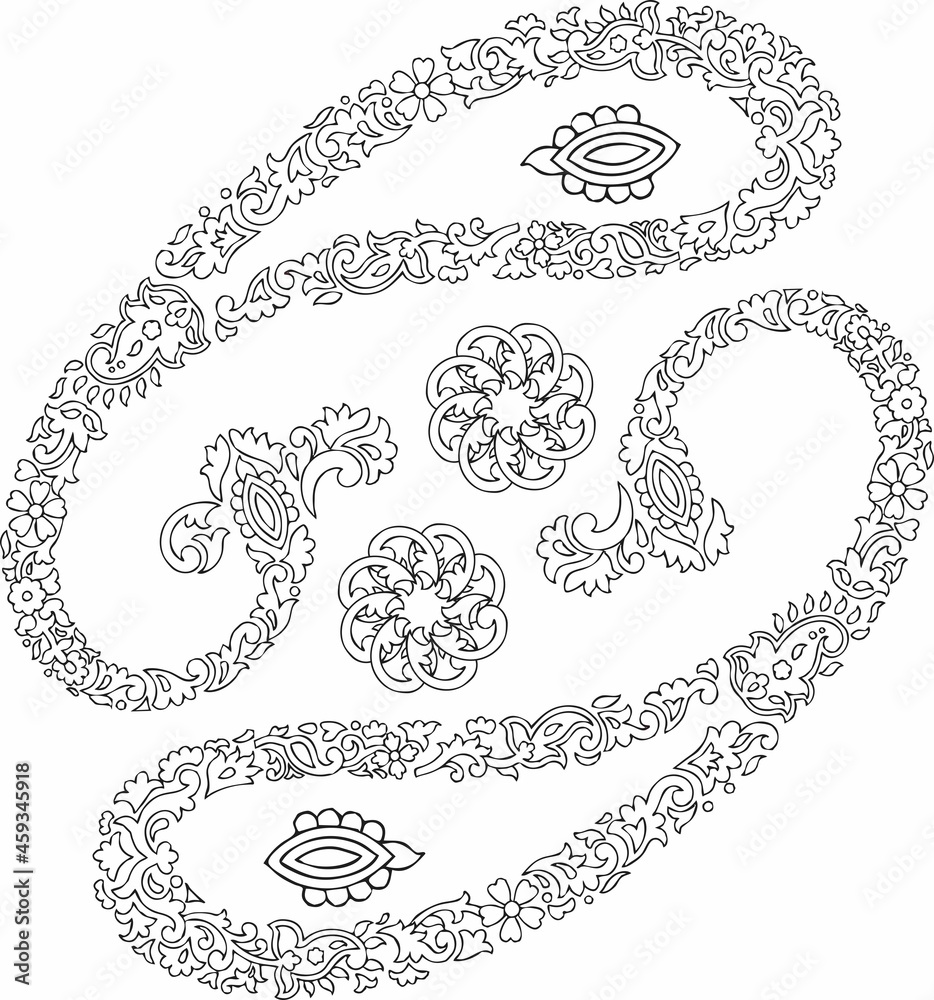 Fototapeta premium Embroidery patterns mandala design of element with decorative circle pattern