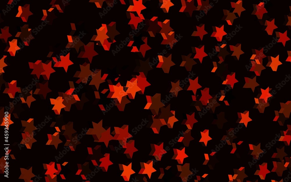 Dark Red, Yellow vector backdrop with small and big stars. Dark Red, Yellow vector backdrop with small and big stars.