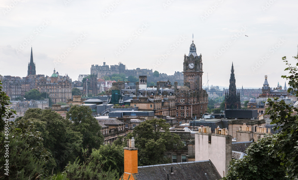 Edinburg view from Calton hill. View include Edinburg castle and Balmoral hotel tower Edinburg view from Calton hill. View include Edinburg castle and Balmoral hotel tower