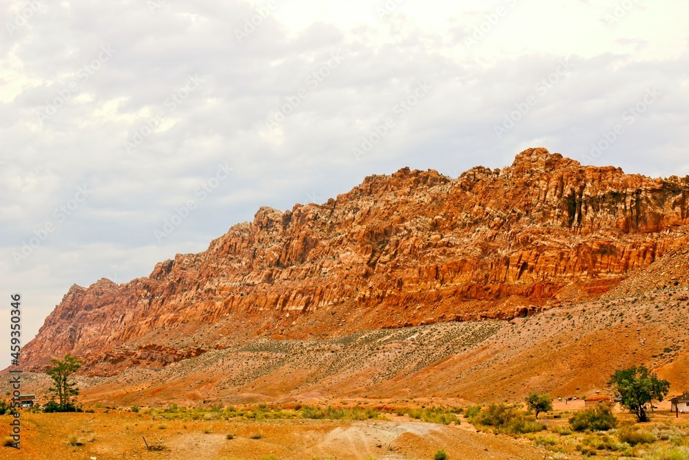 Jagged Mountain Overlooking Desert Valley