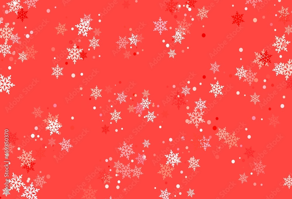 Light Red vector layout with bright snowflakes.