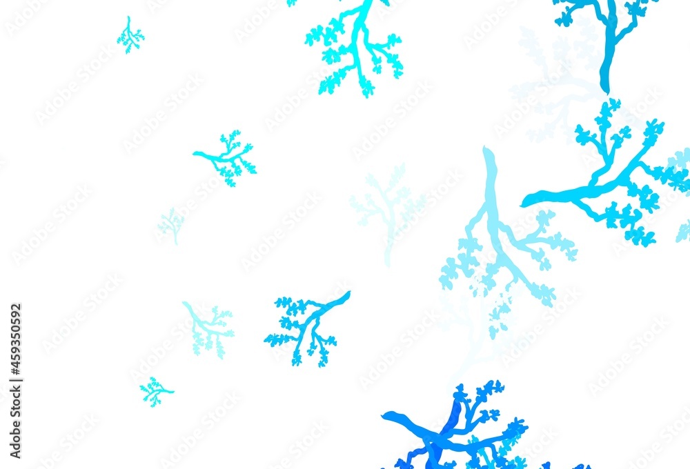 Light Blue, Green vector doodle template with branches. Light Blue, Green vector doodle template with branches.