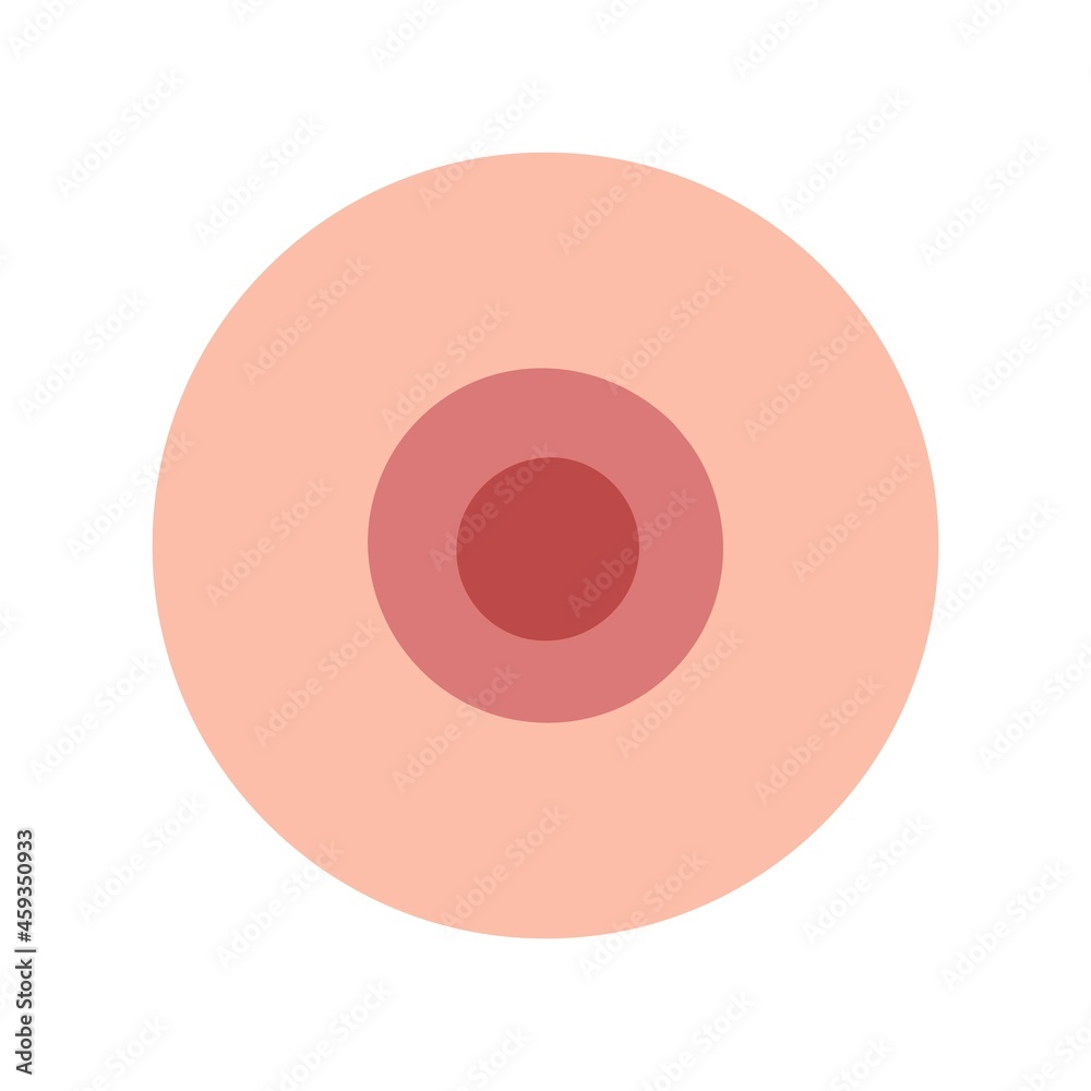 A simple nipple on a white background. Women's breasts. Hand-drawn cartoon,  flat design, minimalistic. Stock Vector | Adobe Stock