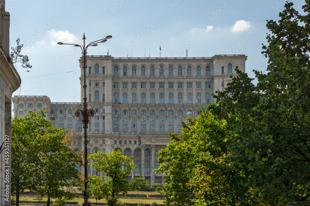 The Palace of the Parliament in city of Bucharest, Romania