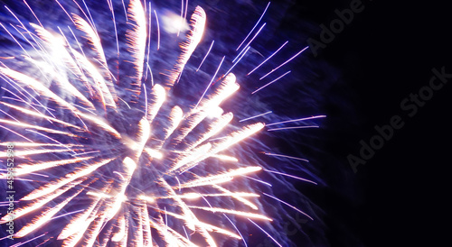 Firework for celebration. Brightly and beautiful fireworks display at night of celebration