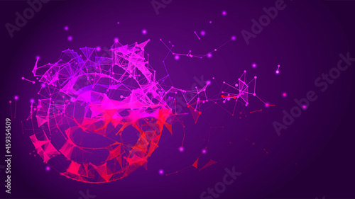 Musical background. Equalizer for music. Futuristic background made of colored dots. Vector