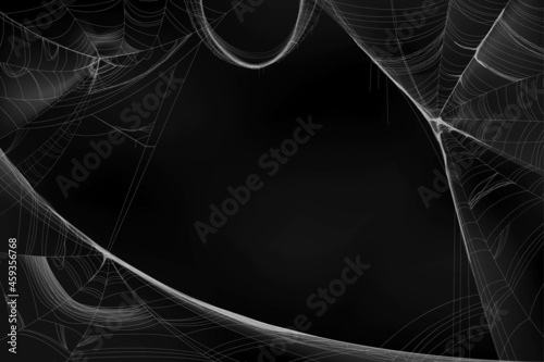 realistic halloween spider web background vector design illustration