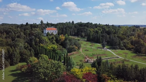 Aerial view of Mlynany Arboretum, Slovakia. photo