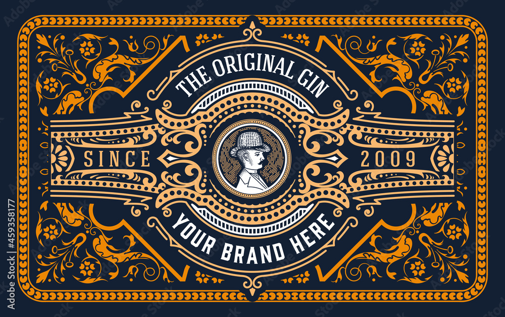 Obraz premium Whiskey label with old frames