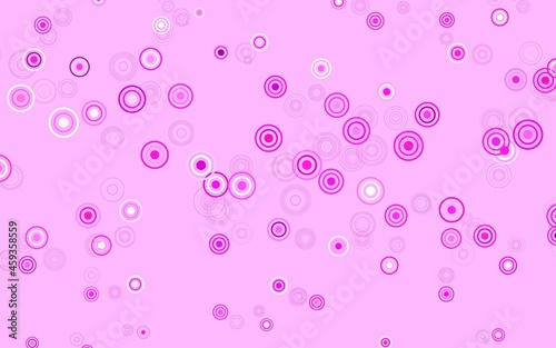 Light Pink vector template with circles.