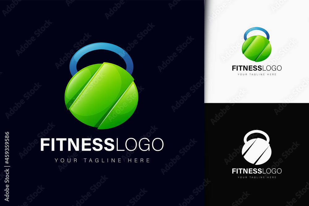 Fototapeta premium Fitness logo design with gradient