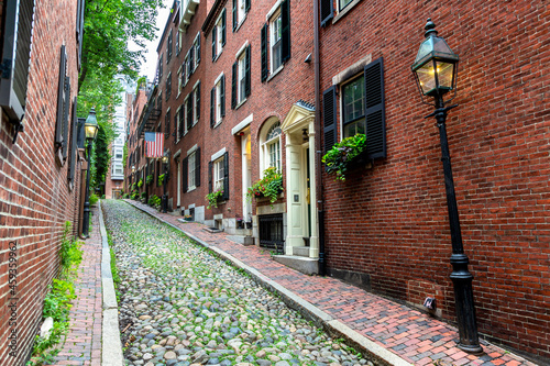 Historic Acorn Street in Boston Fotobehang