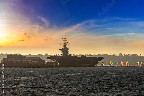 Nuclear aircraft carrier in San Diego photo