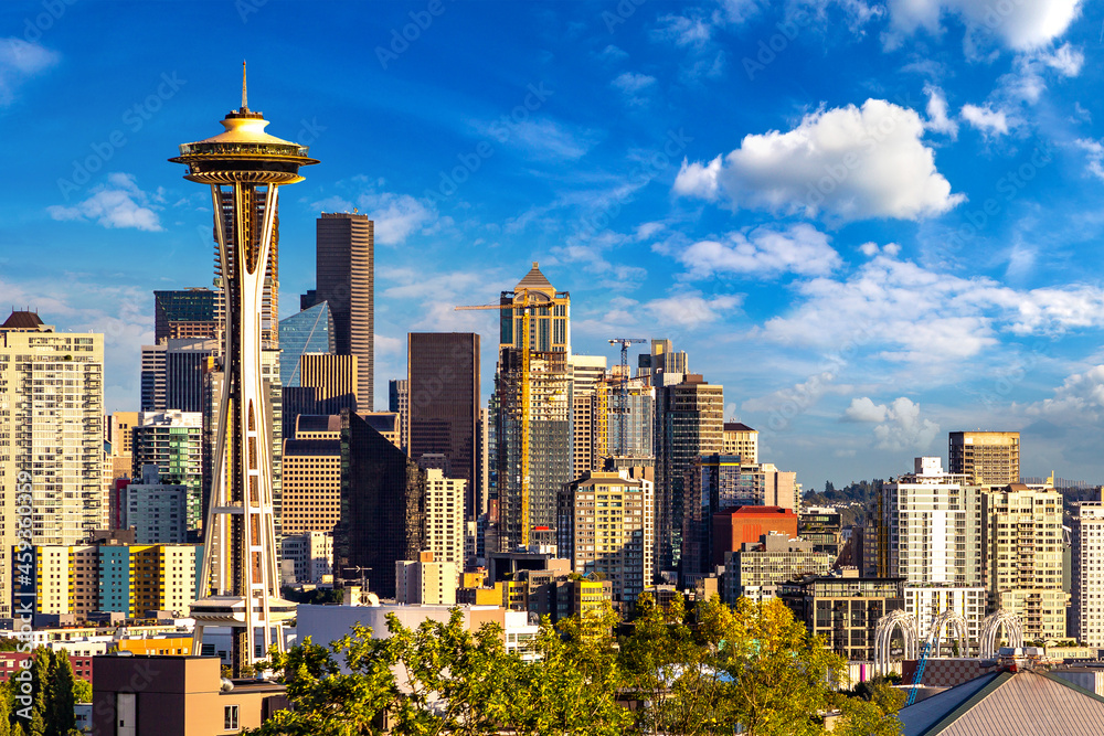 Obraz premium Seattle cityscape and Space Needle