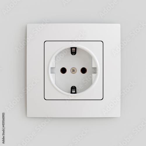 Home socket in the wall close-up 3d