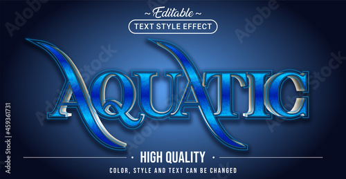 Editable text style effect - Aquatic text style theme.