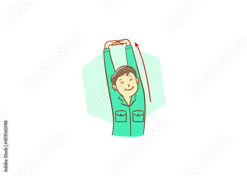 上半身を伸ばすストレッチ