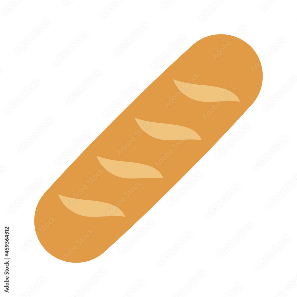 French bread baguette flat vector icon icon for food apps and websites