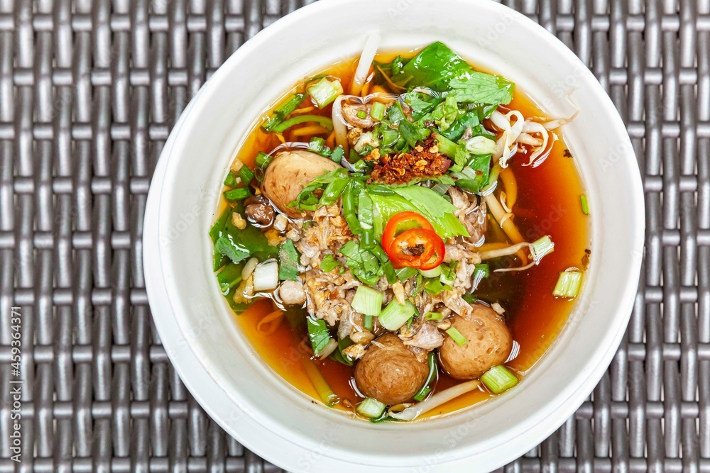 Asian one-dish meal ,Stewed chicken soup with morning glory and bean sprout Asian one-dish meal ,Stewed chicken soup with morning glory and bean sprout
