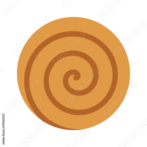 Danish swirl snail pastry flat vector color icon for food apps and websites