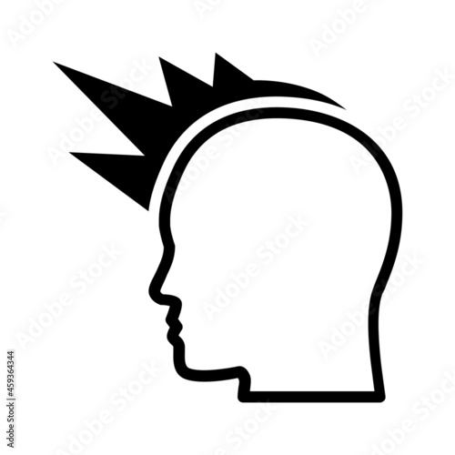 Mind attack or mind shielding line art vector icon for games and websites