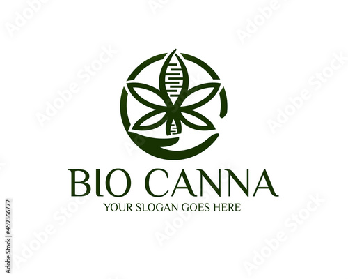 bio cannabis care logo designs for lab and health service