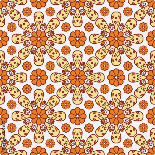 Vector seamless flower pattern, background for design.