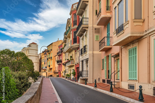 Monte Carlo Monaco, city skyline of colorful house in Monaco © Noppasinw