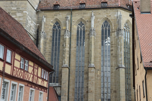 Rothenburg ob der Tauber gotische Fenster Fassade Chor gotisch Kirche Münster St. Georg