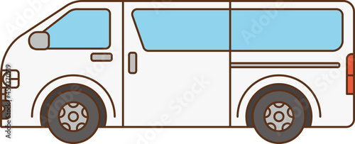 Clip art of white lorry seen from the side